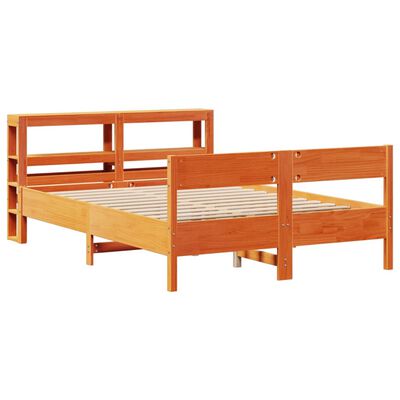 vidaXL Cadre de lit sans matelas cire marron 140x200cm bois pin massif