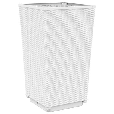 vidaXL Jardinières 4 pcs blanc 32,5x32,5x57 cm polypropylène