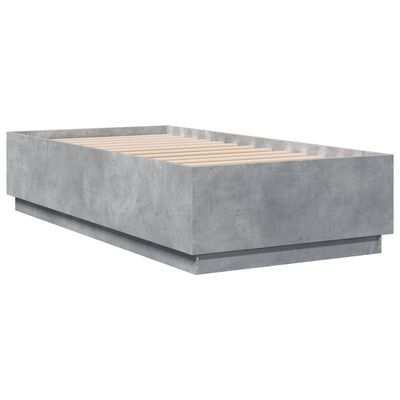 vidaXL Cadre de lit sans matelas gris béton 90x190 cm