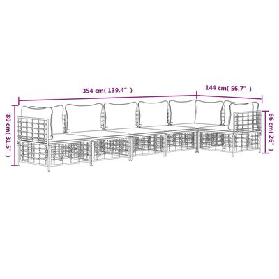 vidaXL Salon de jardin 6 pcs avec coussins anthracite résine tressée