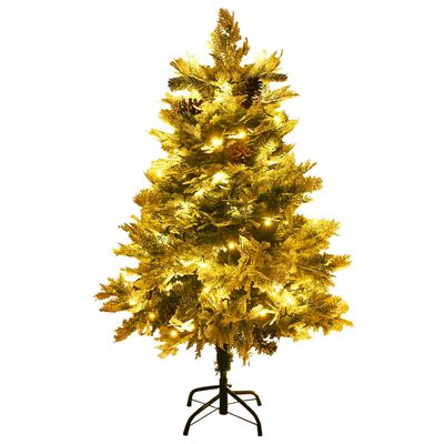 vidaXL Sapin de Noël pré-éclairé et pommes de pin vert 120cm PVC et PE