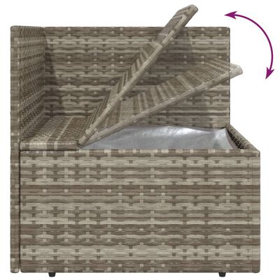 vidaXL Salon de jardin 13 pcs avec coussins Gris Résine tressée