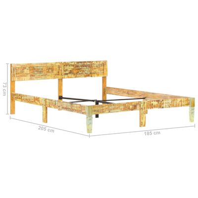 vidaXL Cadre de lit sans matelas Bois de récupération massif 180x200cm