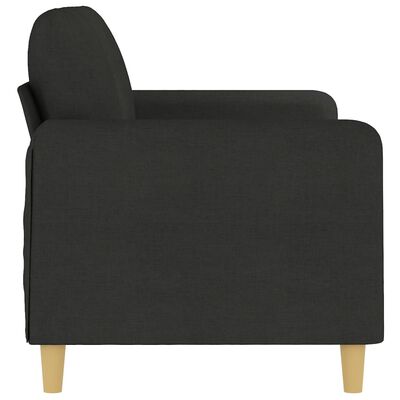 vidaXL Canapé à 2 places Noir 140 cm Tissu