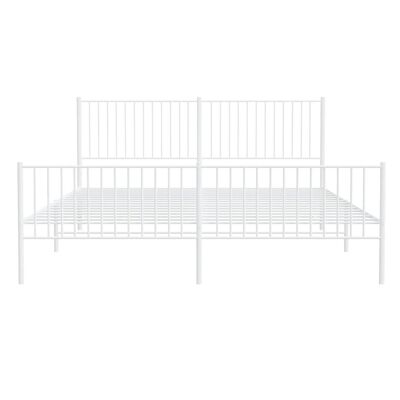 vidaXL Cadre de lit métal sans matelas et pied de lit blanc 200x200 cm