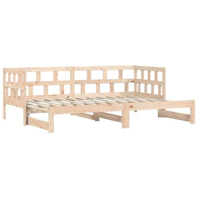 vidaXL Lit de jour et lit gigogne sans matelas 80x200 cm bois massif