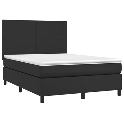 vidaXL Sommier à lattes de lit avec matelas et LED Noir 140x200 cm