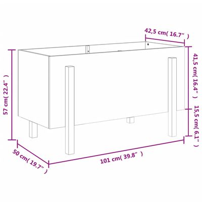 vidaXL Lit surélevé de jardin blanc 101x50x57 cm bois de pin massif