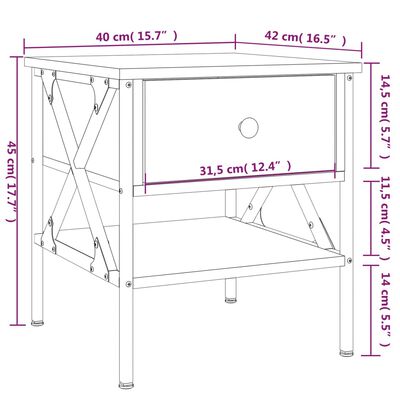 vidaXL Tables de chevet 2 pcs chêne marron 40x42x45 cm bois ingénierie