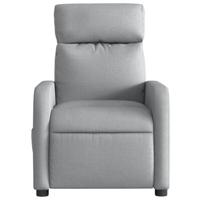 vidaXL Fauteuil de massage inclinable électrique gris clair tissu