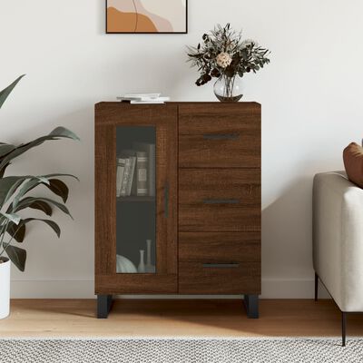 vidaXL Buffet chêne marron 69,5x34x90 cm bois d'ingénierie