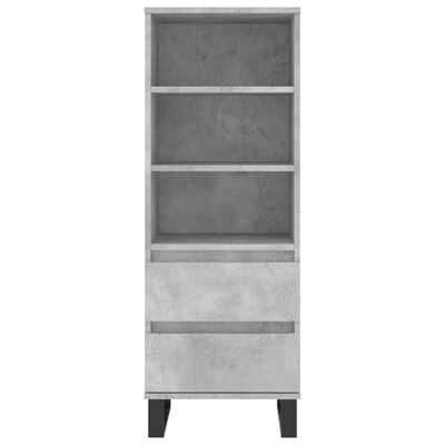 vidaXL Buffet haut Gris béton 40x36x110 cm Bois d'ingénierie