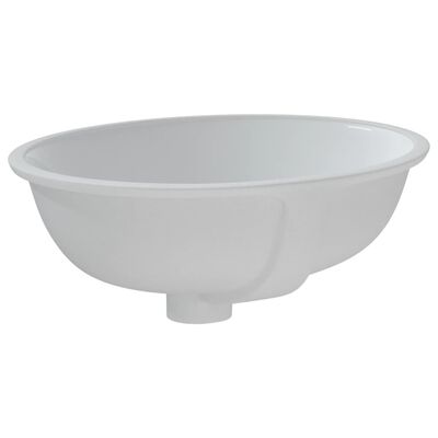 vidaXL Évier de salle de bain blanc 43x35x19 cm ovale céramique