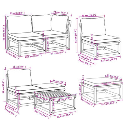 vidaXL Salon de jardin avec coussins 11 pcs bois massif d'acacia