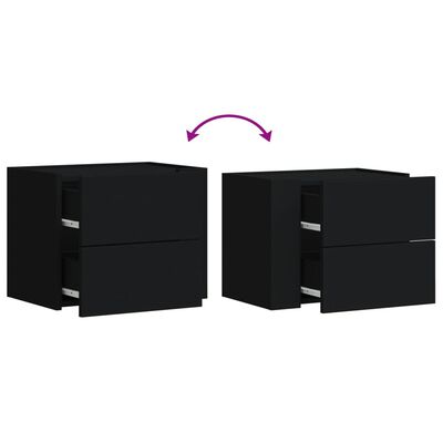 vidaXL Tables de chevet murales 2 pcs noir 45x30x35 cm