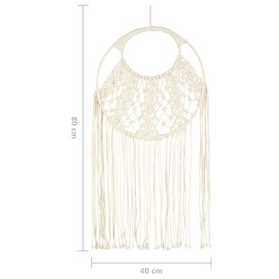 vidaXL Cintre mural en macramé 40x80 cm Coton