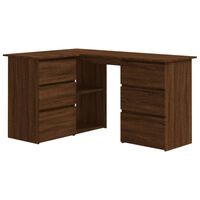 vidaXL Bureau d'angle Chêne marron 145x100x76 cm Bois d'ingénierie