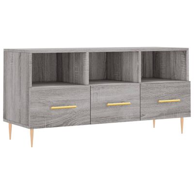 vidaXL Meuble TV sonoma gris 102x36x50 cm bois d'ingénierie