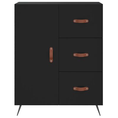 vidaXL Buffet haut Noir 69,5x34x180 cm Bois d'ingénierie