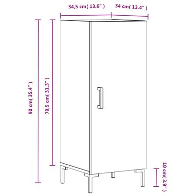 vidaXL Buffet Chêne sonoma 34,5x34x90 cm Bois d'ingénierie