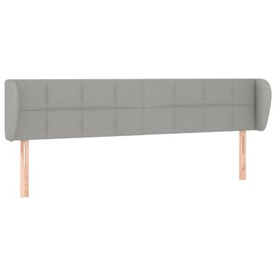 vidaXL Tête de lit avec oreilles Gris clair 203x23x78/88 cm Tissu