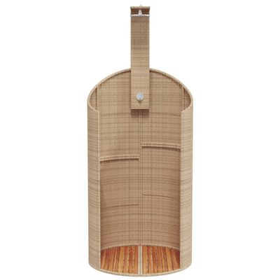 vidaXL Douche d'extérieur beige 100x100x241,5cm poly rotin bois acacia