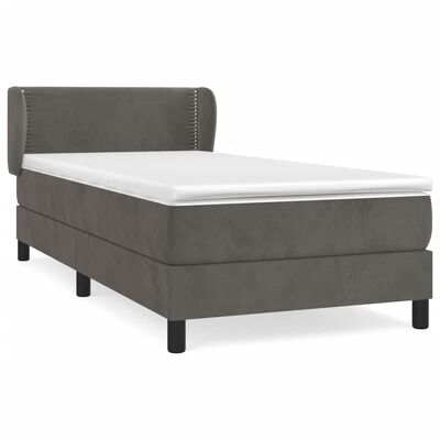 vidaXL Sommier à lattes de lit et matelas Gris foncé 80x200 cm Velours