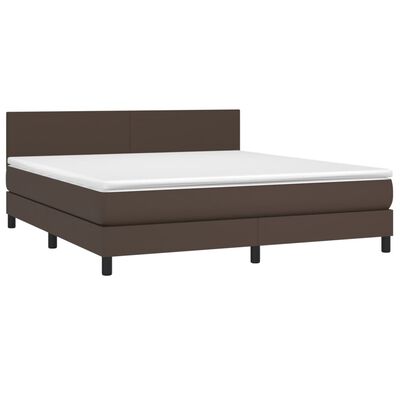 vidaXL Sommier à lattes de lit avec matelas et LED Marron 160x200 cm