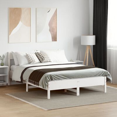 vidaXL Cadre de lit sans matelas blanc 120x190 cm bois de pin massif