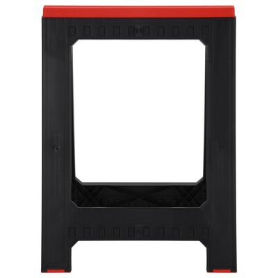 vidaXL Tréteaux de travail pliables 2 pcs PP Noir et rouge 350 kg