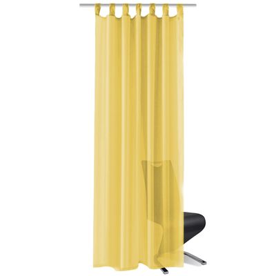 vidaXL Rideau occultant 2 pcs Voile 140 x 175 cm Jaune