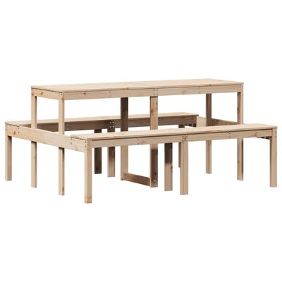 vidaXL Table de pique-nique 160x134x75 cm bois massif de pin