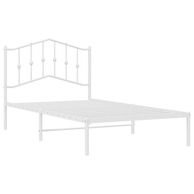 vidaXL Cadre de lit métal sans matelas et tête de lit blanc 100x190 cm