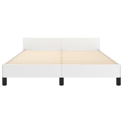 vidaXL Cadre de lit avec tête de lit Blanc 140x190 cm Similicuir