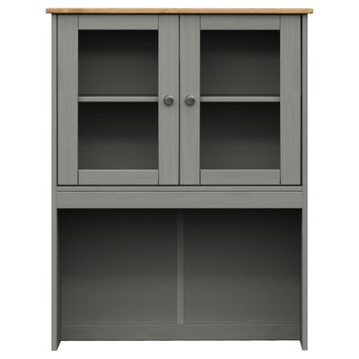 vidaXL Buffet haut VIGO gris 78x40x175 cm bois massif de pin