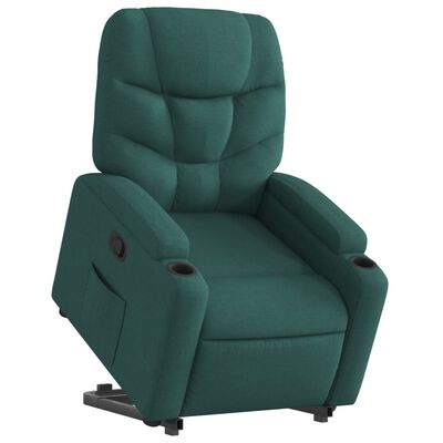 vidaXL Fauteuil inclinable vert foncé tissu