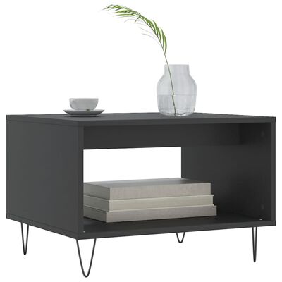 vidaXL Table basse noir 60x50x40 cm bois d'ingénierie