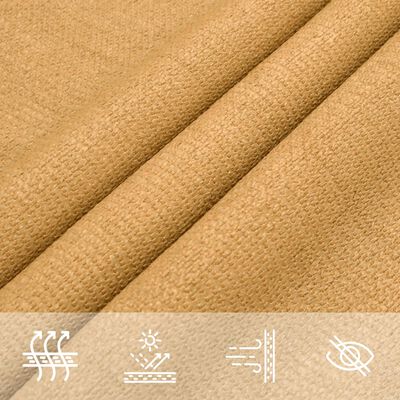 vidaXL Voile d'ombrage 160 g/m² carré sable 6x6 m PEHD