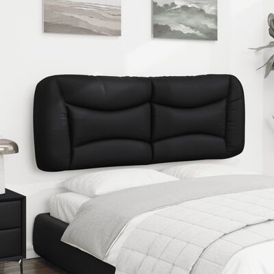 vidaXL Coussin de tête de lit noir 120 cm similicuir