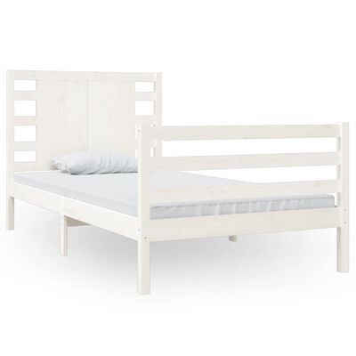 vidaXL Cadre de lit sans matelas blanc 90x200 cm bois de pin massif