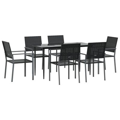 vidaXL Ensemble à manger de jardin 7 pcs résine tressée acier