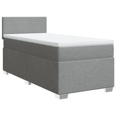 vidaXL Sommier à lattes de lit avec matelas Gris clair 100x200cm Tissu