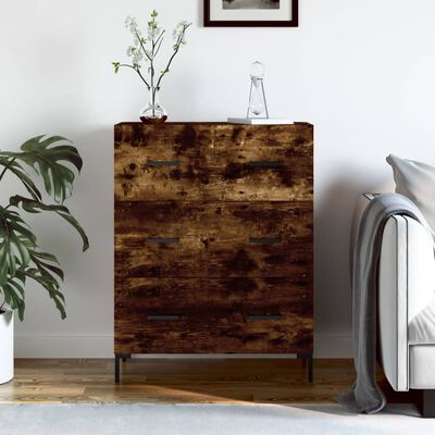 vidaXL Buffet chêne fumé 69,5x34x90 cm bois d'ingénierie