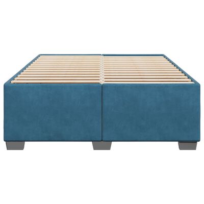 vidaXL Cadre de lit sans matelas bleu 160x200 cm velours