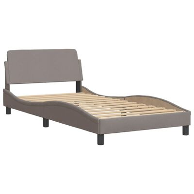 vidaXL Cadre de lit sans matelas taupe 100x200 cm tissu