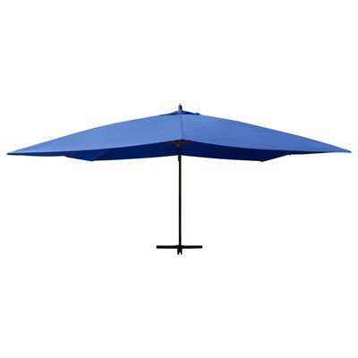 vidaXL Parasol de jardin en porte-à-faux avec mât en bois bleu azuré