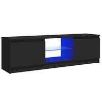 vidaXL Meuble TV avec lumières LED Noir 120x30x35,5 cm