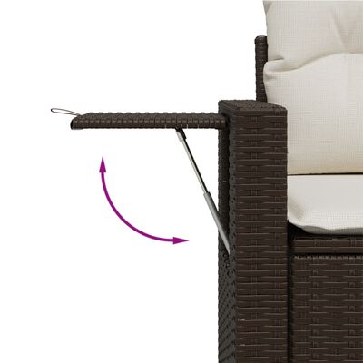 vidaXL Salon de jardin avec coussins 5 pcs marron résine tressée