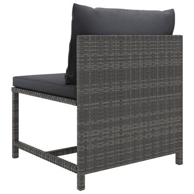 vidaXL Salon de jardin 7 pcs avec coussins Résine tressée Gris