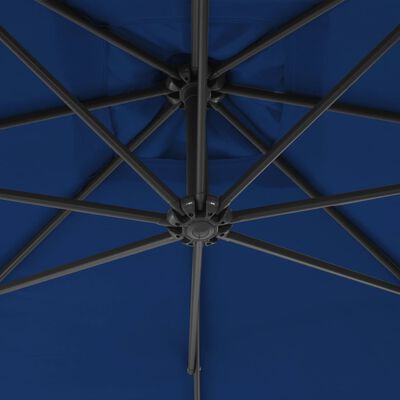 vidaXL Parasol déporté avec mât en acier 300 cm Bleu azuré